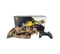 JOYARCH 1/18 Scale RC Bulldozer for Adult, 2.4G 9CH Simulated Remote Control Engineer Bulldozer with Lights and Sound, Track Type Tractor Toys