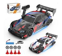 JOYARCH 1/24 Mini RC Drift Car, 2.4G 4WD Remote Control Sport Racing Car, 30KM/H High Speed Vehicle Model with LED Light, Racing and Drift Wheel