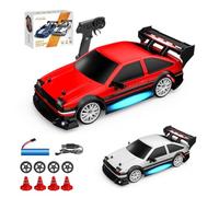 JOYARCH 1/24 Mini RC Drift Car, 2.4G 4WD Remote Control Sport Racing Car, 30KM/H High Speed Vehicle Model with LED Light, Racing and Drift Wheel