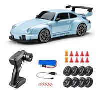 JOYARCH 1:24 Scale 4WD RC Drift Car, 2.4G Remote Control Car with Dual Tires, LED Lights, 20+KM/H, RC Racing Sport Toy Car for Adults Gift