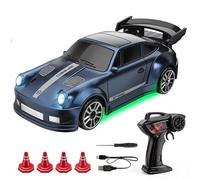 JOYARCH 1/64 Scale Drift RC Car, 4WD 2.4G Remote Control Racing Car with LED Lights, 6KM/H High Speed, 30m Range, 360° Drifting, Mini Vehicle Model Toy Gift for Adults