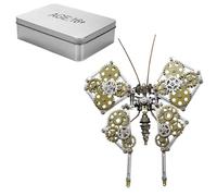 JOYARCH 3D Metal Puzzle for Adults &Teens, 333PCS Mechanical Insect Swallowtail Metal Assembly Kit, Creative Desktop Ornament Steampunk Model