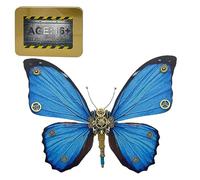 JOYARCH 3D Metal Retro Steampunk Morpho Menelaus Model Kit, 150PCS+ DIY Mechanical Insect Butterfly Metal Assembly Kit, Creative Desktop Ornament Gift for Enthusiast