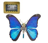 JOYARCH 3D Metal Retro Steampunk Morpho Menelaus Starry Model Kit, 150PCS+ DIY Mechanical Insect Butterfly Metal Assembly Kit, Creative Desktop Ornament Gift for Enthusiast