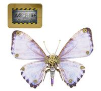 JOYARCH 3D Metal Retro Steampunk Morpho Model Kit, 150PCS+ DIY Mechanical Insect Butterfly Metal Assembly Kit, Creative Desktop Ornament Gift for Enthusiast