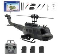 JOYARCH C032 UH-1 Huey RC Helicopter, 1/48 Scale 6-Channel Brushless Helicopter with Optical Flow Positioning, One Click Inverted Flight & Gyro Stabilized, 3D Stunt Military Aircraft Model for Adults