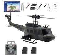 JOYARCH C032 UH-1 Huey RC Helicopter, 1/48 Scale 6-Channel Brushless Helicopter with Optical Flow Positioning, One Click Inverted Flight & Gyro Stabilized, 3D Stunt Military Aircraft Model for Adults