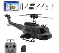 JOYARCH C032 UH-1 Huey RC Helicopter, 1/48 Scale 6-Channel Brushless Helicopter with Optical Flow Positioning, One Click Inverted Flight & Gyro Stabilized, 3D Stunt Military Aircraft Model for Adults