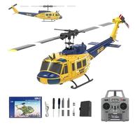 JOYARCH C032 UH-1 Huey RC Helicopter Toys for Adults, 1/48 Scale 2.4G 6CH RC Brushless Flybarless Helicopter, 6-Axis Gyro Aircraft Model with Altitude Hold & Optical Flow Positioning - 1 battery