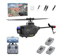 JOYARCH C127AI RC Helicopter, 2.4G 4CH Remote Control Helicopter Add Optical Flow Positioning, Single-Rotor Military Aircraft Model with 1080P Camera