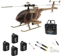 JOYARCH RC ERA C184 MD500 RC Helicopter, 2.4G 4CH Flybarless Remote Control Helicopter with Optical Positioning, 6-Axis Groy RC Aircraft Model Toy Gift for Adults Enthusiasts - 4 Battery