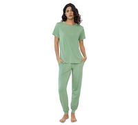 Joyaria Lightweight Bamboo Pyjamas for Women Moisture Wicking Cooling PJ Set Nightwear(Sage,Green
