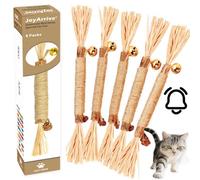 JoyArrive Natural Silvervine Matatabi Bell Sticks Cat Chew Toys with Cotton Treat, Durable Indoor Dental Teeth Cleaning Care Catnip Pack for Cat (Size M Color A)