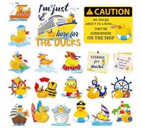 JoyAura 20 Pcs Duck Cruise Door Magnets Yellow Magnetic Stickers | Large Ship Cabin Decorations Cute Animal Magnet Stateroom Accessories for Party Refrigerator Locker Decals Summer Decor