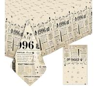 JoyAura 30th Birthday Table Cloth - Vintage Table Cover Back in 1996 Birthday Decorations for Him Her, 137x274cm Plastic Rectangular Dining Tablecloth for Women Men Birthday Party Supply