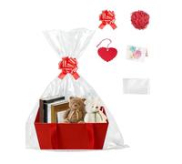 Joyawadori Hamper Baskets for Gifts Empty, Gift Basket Hamper Kit, Gift Baskets Empty with Cellophane Bags Raffia Pull Bow & Cards, Create Your Own Gift Basket for Valentine's Day Birthday