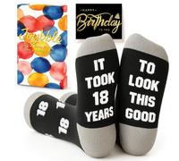 Joybble 18th Birthday Gifts for Boys, Men Calf Socks Black Size 9-11, Birthday Gift Unique Funny Gift Set for 18th Teenage Boys, Decorations for Him, Presents for Brother Son Grandchildren