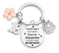 Joybble 18th Birthday Gifts for Girls, Happy Birthday Keychain Gifts for Girls, Unique Birthday Decorations Keyring Keychains, Sweet 18 Key Rings for Best Friend, Sister, Daughter, Niece (18th)