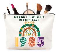 Joybble 40th Birthday Gifts for Women, 40th Birthday Decorations, Cosmetic Bags for Her, Rainbow Pink Makeup Bags Presents for Female 40 Year Old, Personalised Lady Present for Mum, Sister