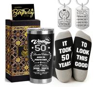 Joybble 50th Birthday Gifts for Men, Personalised Gift Sets for Dad, Men Stocking Fillers Gifts Ideas, 20oz Stainless Steel Travel Tumbler Gift for Him, Presents for Valentines Anniversary Fathers Day