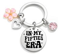 Joybble 50th Birthday Gifts for Women, Personalised Keyring Keychain Gift Idea for Mum, Unique Happy Birthday Keychain Gifts, Funny Key Rings Decoration, Unusual Anniversary Keepsake Present