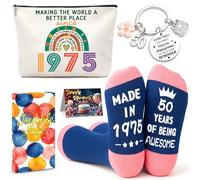 Joybble 50th Birthday Gifts for Women, Women Birthday Decorations, Funny Socks & Cute Makeup Bag, Novelty Gifts for Mum Girlfriend Daughter Sister, Fun Present Christmas with Greeting Card