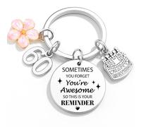 Joybble 60th Birthday Gifts for Women, Happy Birthday Keychain Gifts for Women, Unique Birthday Decorations Keyring Keychains, Sweet 60 Key Rings for Mum, Sister, Friends, Daughter (60th)