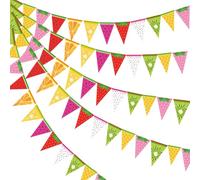 Joybble Birthday Bunting Flags, Party Bunting Outdoor Waterproof, Vintage Bunting for Afternoon Tea Garden Party Birthday Festival Spring Easter Decorations, Tropical Flags (Fruit)