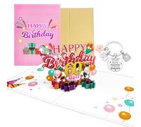 Joybble Birthday Card, Rose Gold Pop Up 60th Birthday Card for Women Men Him Her, Birthday 3D Pop-Up Greeting Cards with Envelope, Personalised Pop Up Cards for Mum Wife Husband Grandma Friend