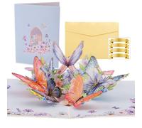 Joybble Birthday Cards for Women, Butterflies Flowers Pop Up Card, 3D Happy Birthday Cards with Envelope, Wedding Anniversary Mother’s Day Greeting Card, Funny Gift as Cards for Mum, Daughter, Wife