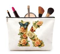 Joybble Birthday Gifts for Women Girls, Personalised Makeup Bag Gifts for Women, A-S Make Up Bag Present for Birthday Christmas, Cosmetic Bag Wedding Gifts for Bride Bridesmaid, Travel Toiletries (K)