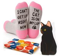 Joybble Cat Lover Gifts for Women, Great Gift Sets for Cat Lovers, Funny Socks for Her, Present for Women Birthday Unique, Birthday Present for Mum Ladies Wife Daughter, with Greeting Card