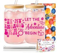 Joybble Engagement Gifts, Gifts for Couples, Engagement Party Decorations, Congratulations Present for Newly Engaged Ornament, Present Cups with Lids and Straws for Wedding, Holiday Couples Gift