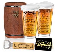 Joybble Gifts for Men, Birthday Gifts for Men with Birthday Cards, Beer Glass in Vintage Box, 470ml Personalised Gift Beer Glasses Gift Ideas, Retirement Gift for Husband Dad, Regular Style