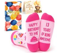 Joybble Girls Birthday Presents, Gifts for 13 Year Olds Birthday Girl, Calf Socks Cool Presents, Happy 13th Girl Decorations, Ideas Presents for Kids Granddaughter Stocking Fillers, with Cute Card