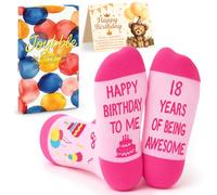 Joybble Girls Birthday Presents, Gifts for 18 Year Olds Birthday Girl, Calf Socks Cool Presents, Happy 18th Girl Decorations, Ideas Presents for Kids Granddaughter Stocking Fillers, with Cute Card