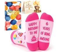 Joybble Girls Birthday Presents, Gifts for 6 Year Olds Birthday Girl, Calf Socks Cool Presents, Happy 6th Girl Decorations, Ideas Presents for Kids Granddaughter Stocking Fillers, with Cute Card