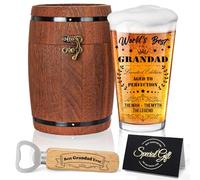 Joybble Grandad Gifts, Men's Birthday Gift Set, Father's Day Gifts - World's Best Grandad Beer Glass, Premium Present for Father, Birthday Present for Men, Men's Gift from Grandchildren