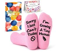 Joybble Pregnancy Gifts Mum to Be Gifts, Pink Funny Socks for Pregnant New Mum, Congratulations Gifts for Women, Mummy to Be Gifts Women Ideas Funny Socks for Wife, Presents Growing a Tiny Human