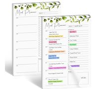 Joyberg 2 PCS Weekly Meal Planner Magnetic for Fridge 8.3x5.5”, Undated Meal Planner and Grocery List Tearable Shopping List, Magnetic Menu Planner for Fridge for Weekly Plan - 50 Pages/Book