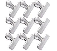 Joyberg 9 Pack Stainless Steel Chip Clips, Heavy Duty Air Tight Seal Food Bag Clips (Silver)