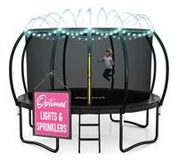 JOYBERRI Trampoline for Kids and Adults, 8ft, 10ft, 12ft, 14ft with Net, with Additional Sprayer and LED Lights, ASTM Certified, Extra Heavy Duty Outdoor Trampolines