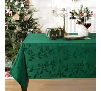 joybest Christmas Tablecloth, Elegance Christmas Jacquard Table Cloth Polyester Fabric Tablecloths for Christmas Decoration, Holiday Dinner& Family Gathering, Rectangle 60 x 104 Inch, Green