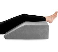 joybest Leg Elevation Pillow with Removable Cover 10 Inch Memory Foam Leg Rest Pillow for Sleeping, Blood Circulation Wedge Pillows Relieve Leg, Knee, Hip and Lower Back Pain (Grey)