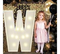 JoyBox Design 4FT Marquee Light Up Letters W, Big Marquee Letter for Baby Shower Birthday Engagement Wedding Marry Me Party Decor