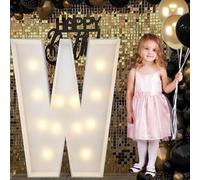 JoyBox Design 4FT Marquee Light Up Letters W, Big Marquee Letter for Baby Shower Birthday Engagement Wedding Marry Me Party Decor