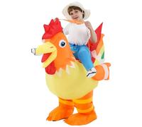 JOYBRO Inflatable Chicken Costume for Kids, Funny Ride on Rooster Costume for Little Boys and Girls Age 4,5,6,7,8,9, Great for Halloween, Carnival, Theme Parties, Birthday Parties, One Size 80-120cm