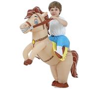 JOYBRO Inflatable Horse Costume for Little Kids, Cowboy Ride on Horse Suit, Funny Animal Costume for Little Boys and Girls (Age 4,5,6,7,8,9) Great for Halloween, Theme Parties, One Size 80-120cm