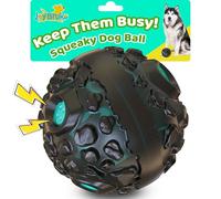 JoyBruko Dog Ball for Aggressive Chewers - Interactive Dog Toy Balls Fun Squeaky Sound to Keep Them Busy, Durable for Small Medium Large Breeds, Rubber Pet Chew Toys, As Seen on TV, Black & Lake Blue