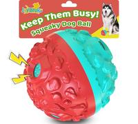JoyBruko Dog Ball for Aggressive Chewers - Interactive Dog Toy Balls Fun Squeaky Sound to Keep Them Busy, Durable for Small Medium Large Breeds, Rubber Pet Chew Toys, As Seen on TV, Blue & Red